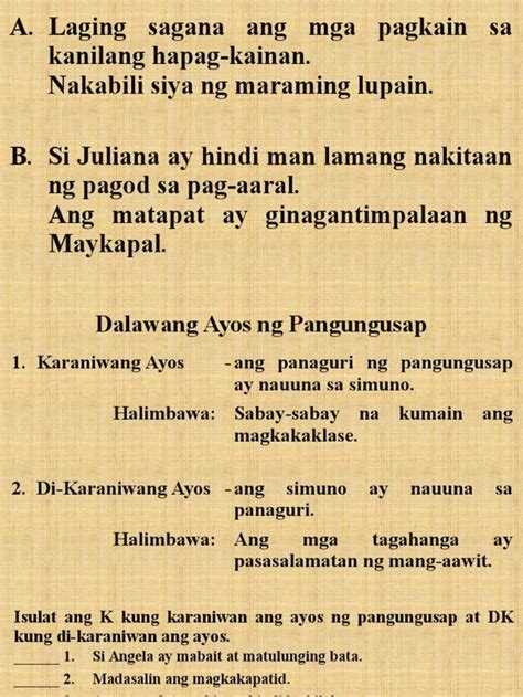 10 halimbawa ng karaniwang ayos at di karaniwang ayos .